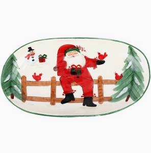 Vietri Old St. Nick Shallow Bowl Oval